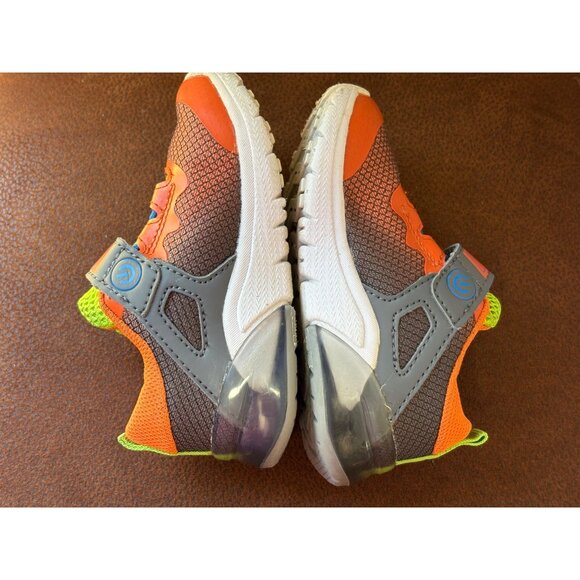 SAUCONY FLASH GLOW LITTLE KIDS' TODDLER SIZE 6 HOOK & LOOP ANTI-ODOR ORANGE - Picture 6 of 10